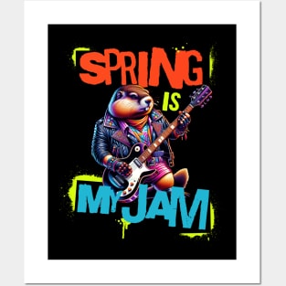 Spring Is My Jam Electric Guitar Punk Bass Music Posters and Art